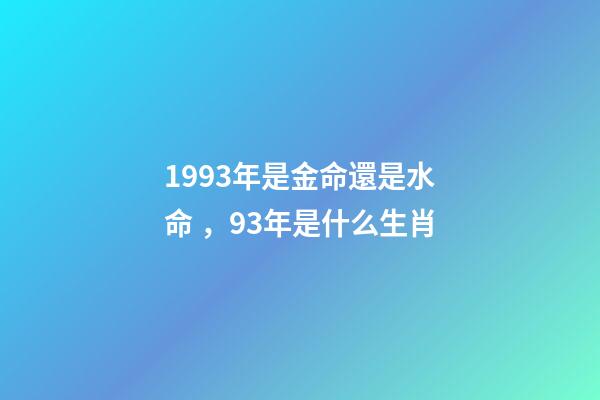 1993年是金命還是水命，93年是什么生肖